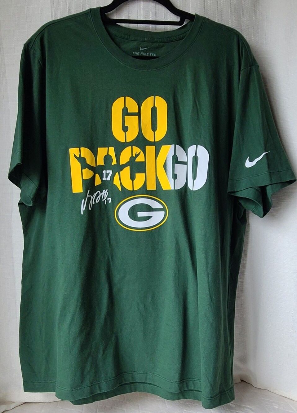 The Nike Tee Men’s XL T-Shirt Green Bay Packers "Go Pack Go" Adams #17 Green New